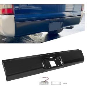imageECOTRIC Rear Steel Roll Pan Bumper License Plate LED Light Compatible with 19992007 Chevy Silverado amp GMC Sierra 1500 2500 3500 Pickup Trucks
